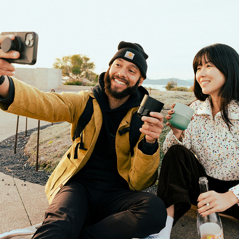 8oz-rise-lowball-tumbler-a7 8oz_rise_lowball_black_iceberg_couple_selfie_city_square.jpg